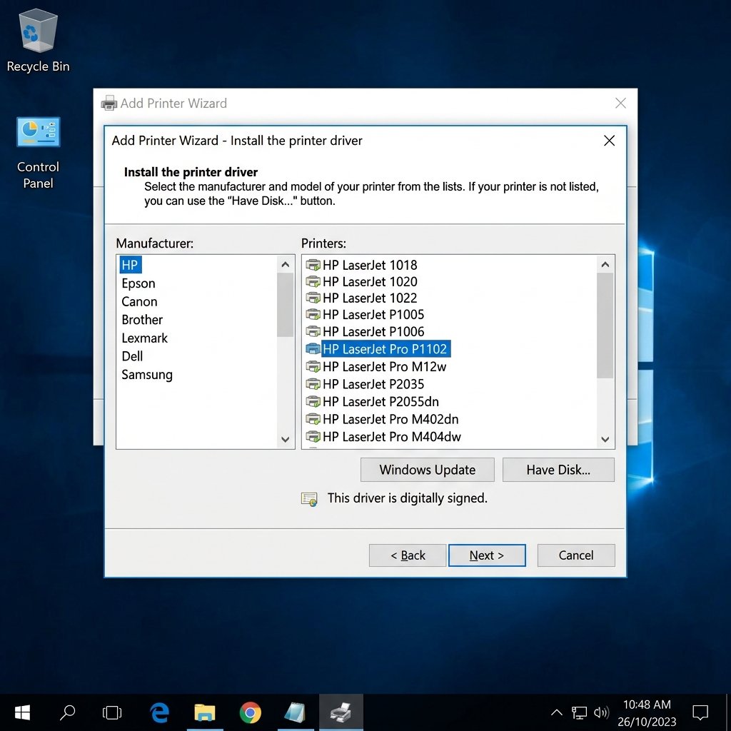 Add Printer Driver Wizard View